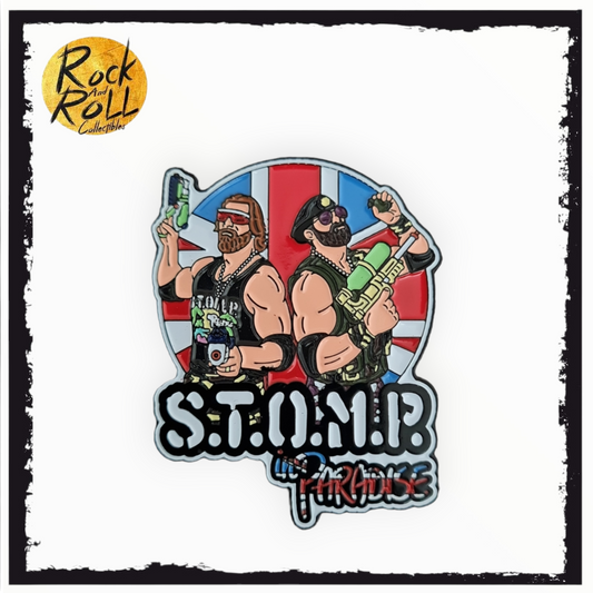 Major Wrestling Figure Podcast S.T.O.M.P. In Paradise Enamel Pin