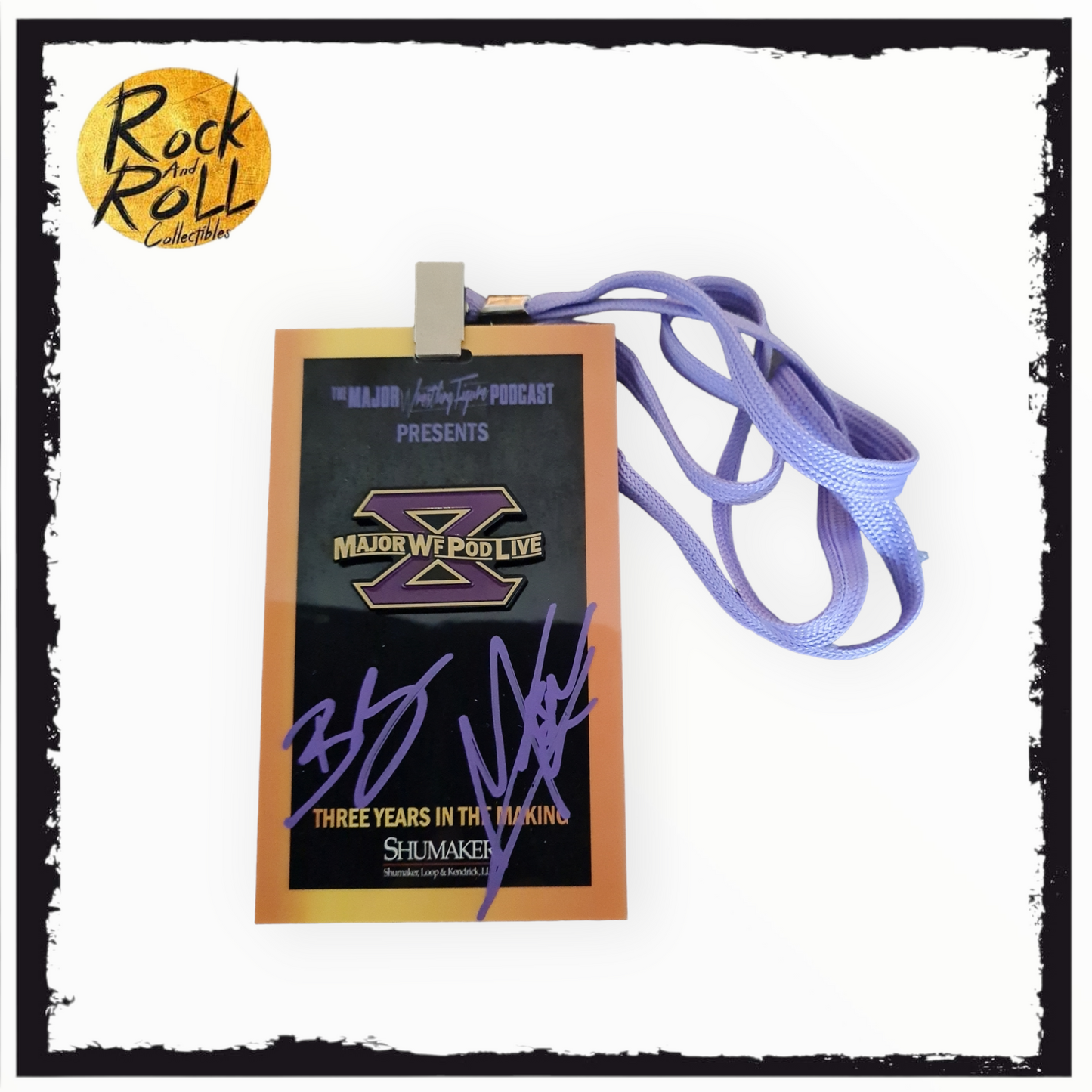 Major Wrestling Figure Podcast Live 10 LE Lanyard w/Pin SIGNED