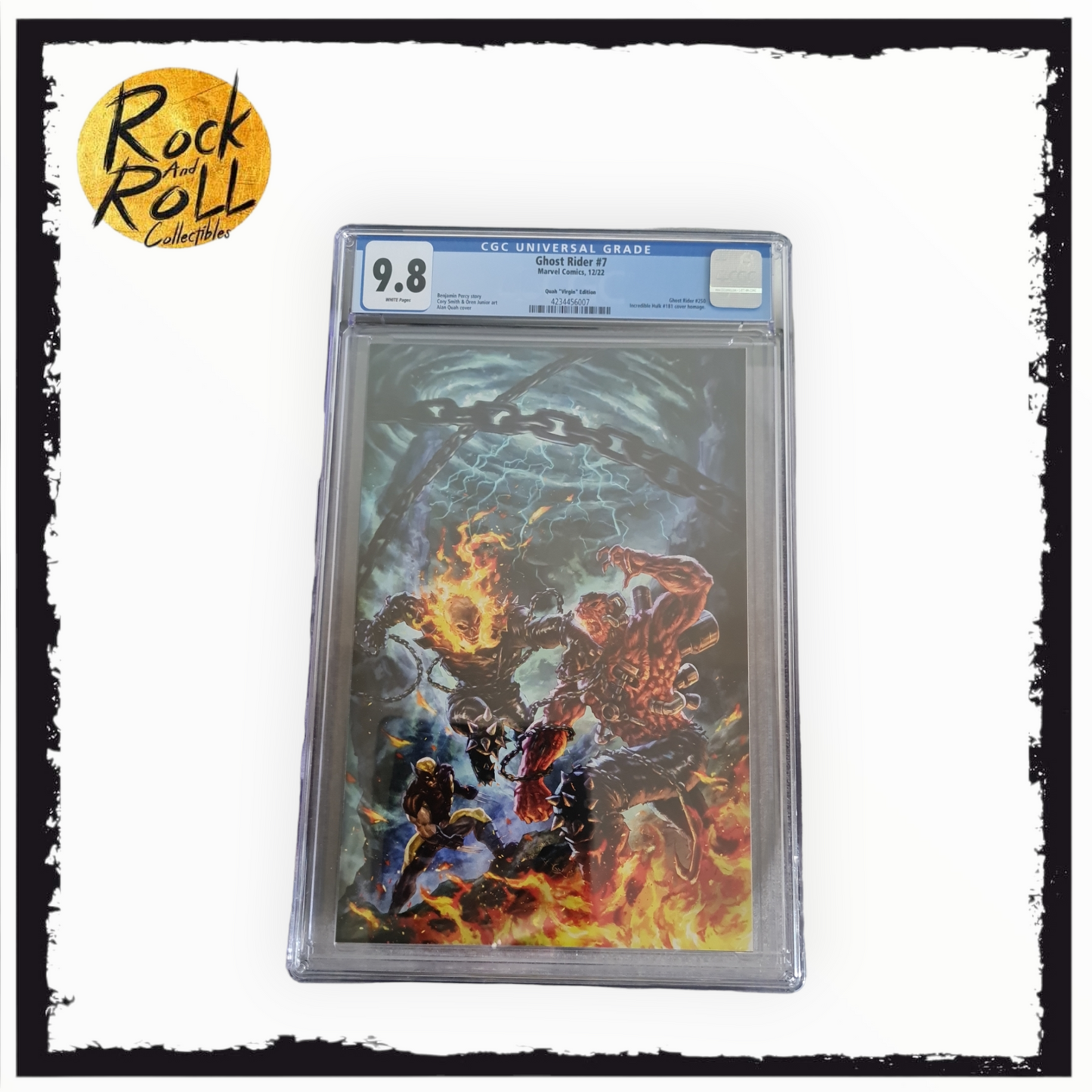 Marvel Comics 12/22 - Ghost Rider #7 Quah "Virgin" Edition - CGC 9.8
