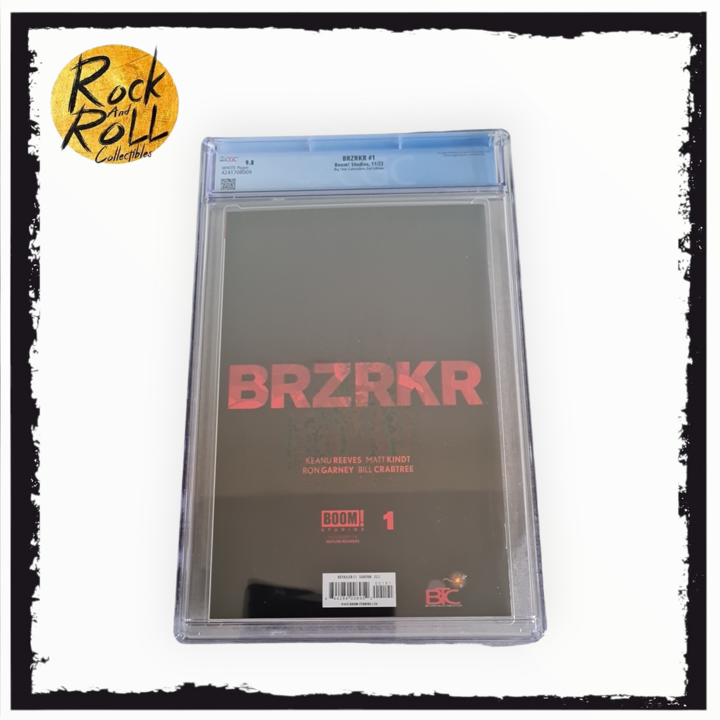 Boom! Studios 11/22 BRZRKR #1 Big Time Collectibles Foil Edition Mico Suayan Cover - CGC 9.8