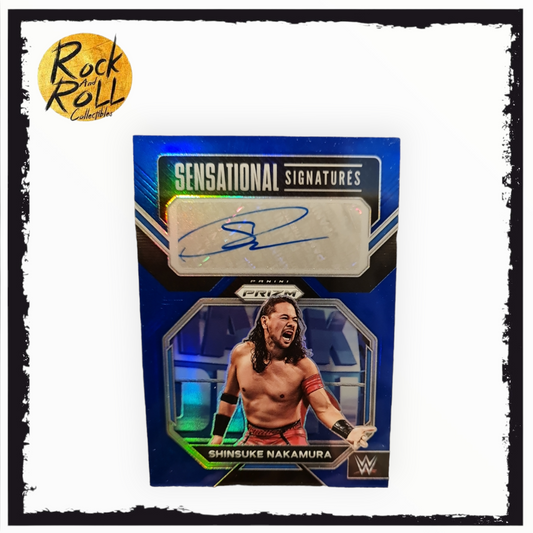 2023 Panini Prizm WWE Sensational Signatures Blue Prizm Shinsuke Nakamura #31/49