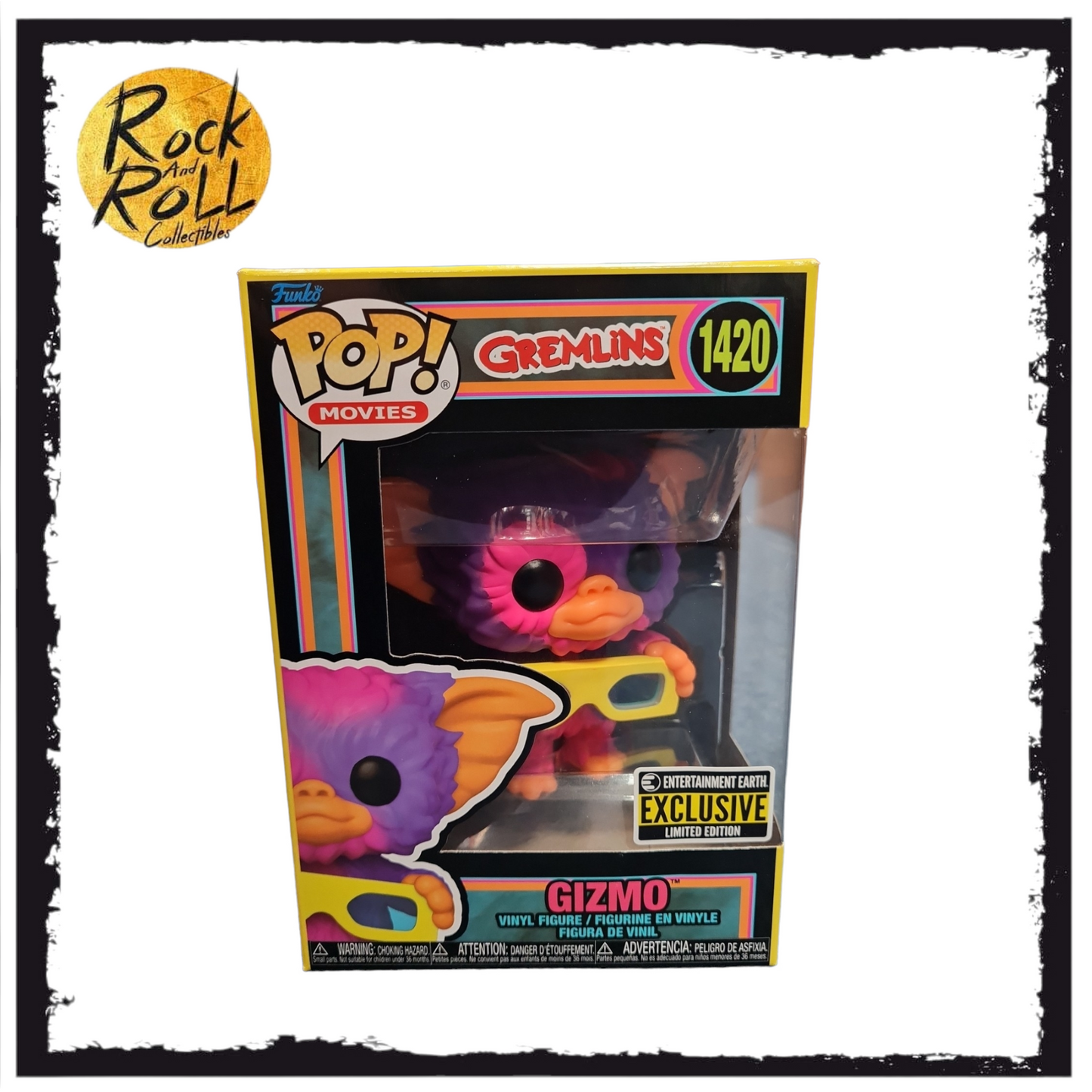 Gremlins - Gizmo Blacklight Funko Pop! #1420 Entertainment Earth Exclusive. Condition 8.5/10