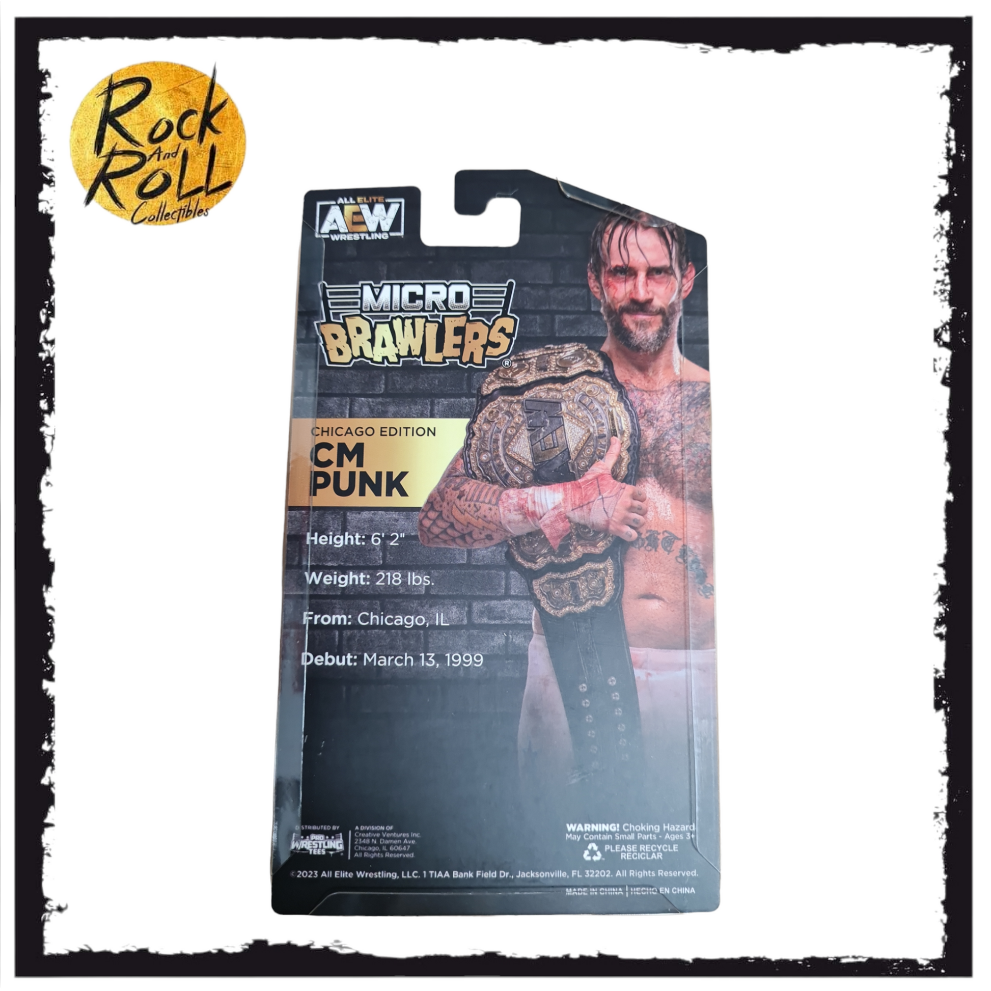 CM Punk (Chicago Edition) AEW Micro Brawlers – rock and roll collectibles