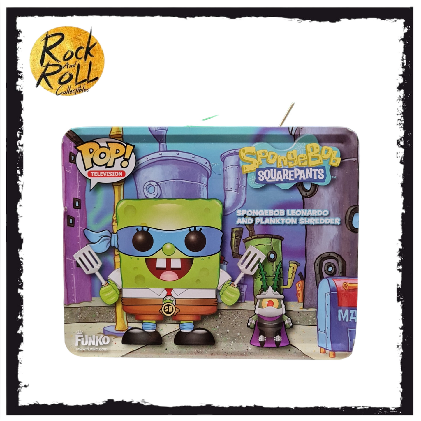 Window Damage - Spongebob Leonardo & Plankton Shredder Funko Pop! SDCC 2014 LE1000pcs