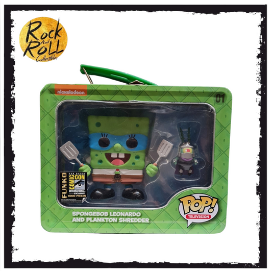 Window Damage - Spongebob Leonardo & Plankton Shredder Funko Pop! SDCC 2014 LE1000pcs