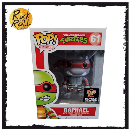 Teenage Mutant Ninja Turtles - Raphael Funko Pop! #61 Greyscale Metallic Alamo City Comic Con LE500pcs Condition 8.5/10