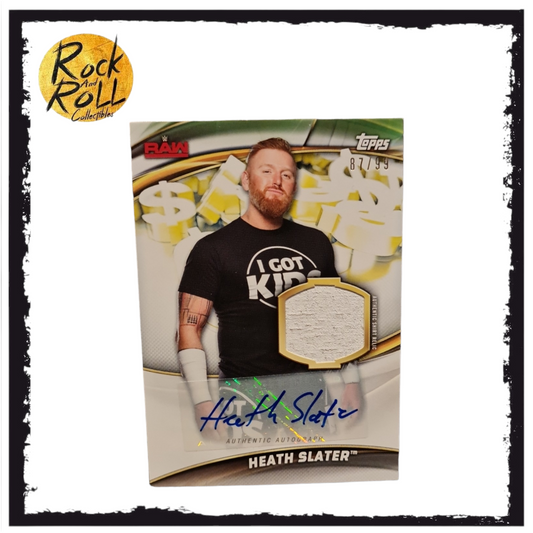 WWE Topps Heath Slater Money In The Bank Auto Relic Card LE 87/99 #SAR-HS