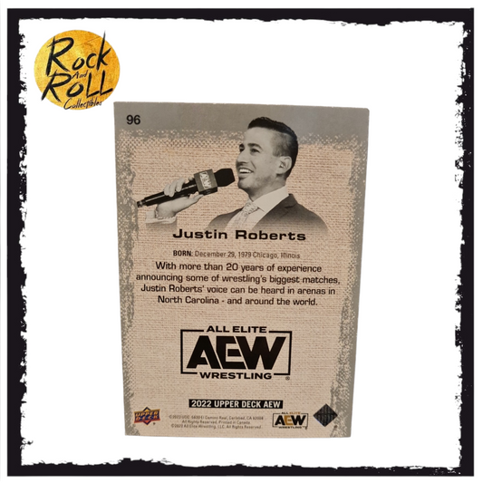 AEW 2022 Upper Deck #96 Justin Roberts 77/399 Green Pyro