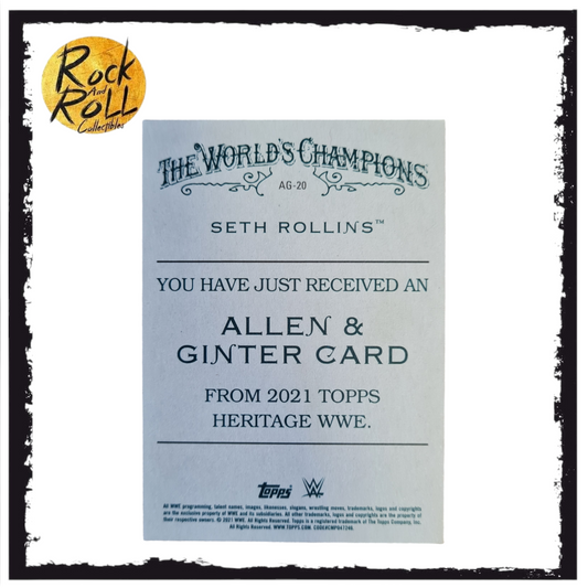 WWE 2021 Topps Heritage Allen & Ginter Card - #AG-20 Seth Rollins