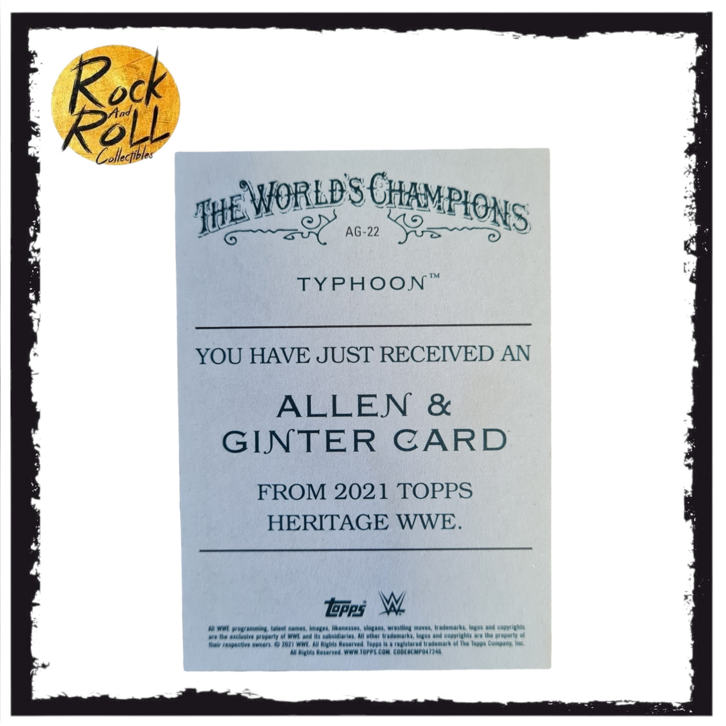 WWE 2021 Topps Heritage Allen & Ginter Card - #AG-22 Typhoon
