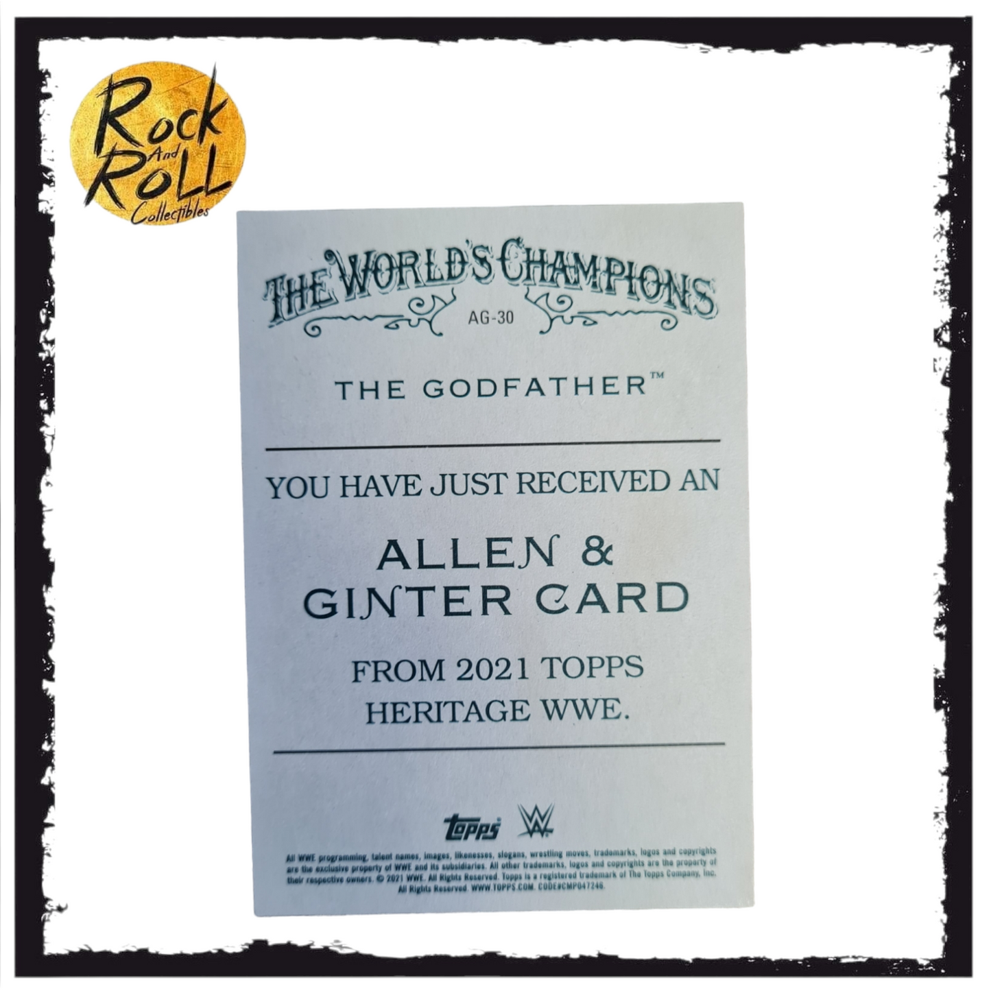 WWE 2021 Topps Heritage Allen & Ginter Card - #AG-30 The Godfather