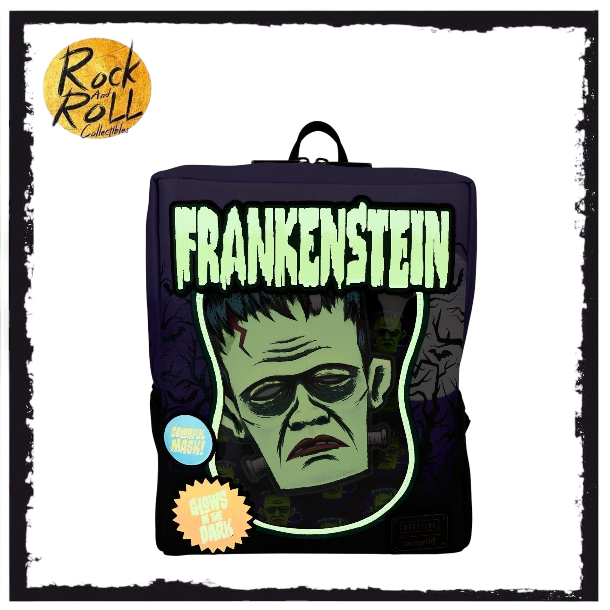 Frankenstein Neon Mask Universal Monsters Loungefly Mini Backpack – rock and roll collectibles