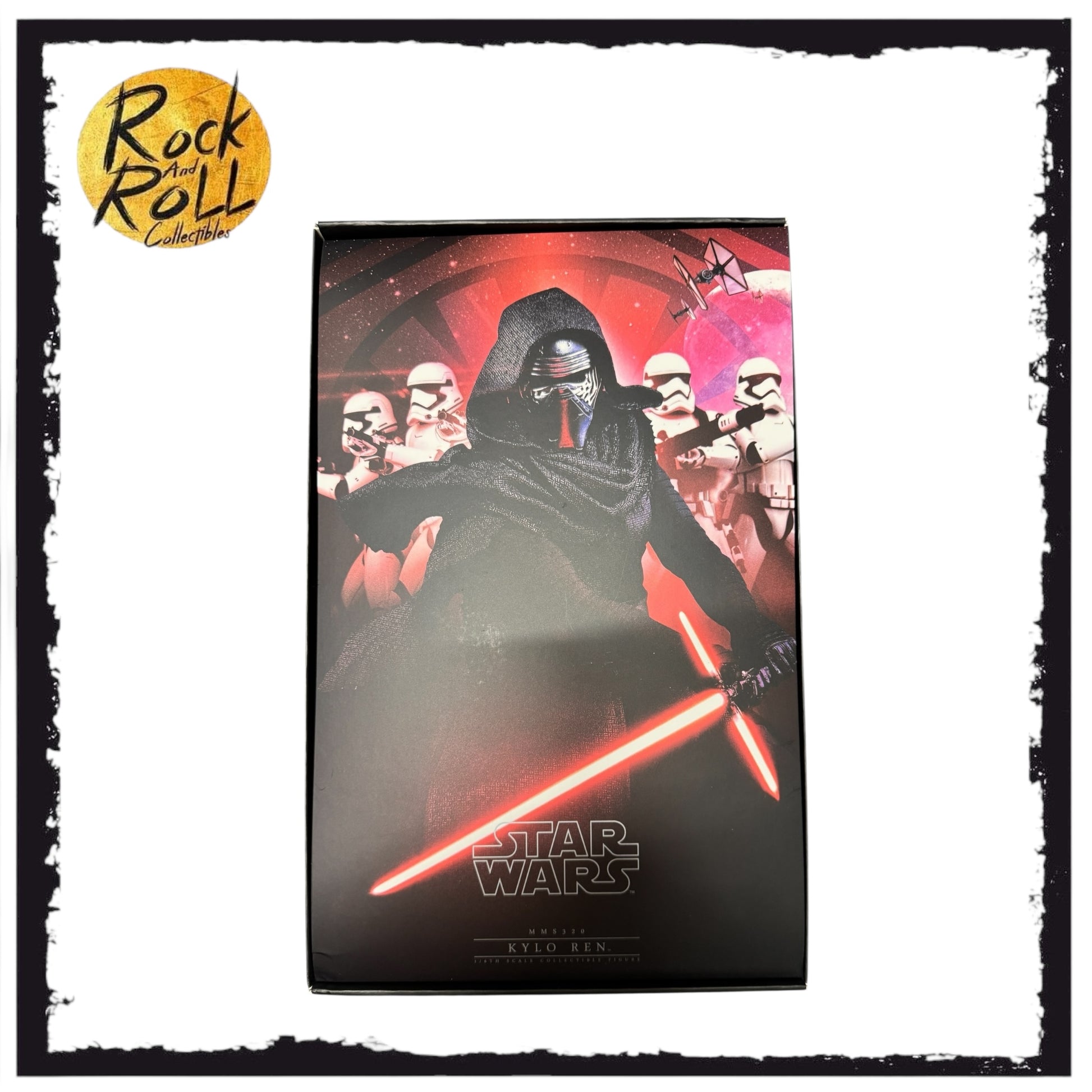 Product packaging featuring a character with a red lightsaber against a Star Wars-themed background, with 'Rock & Roll' logo on top.