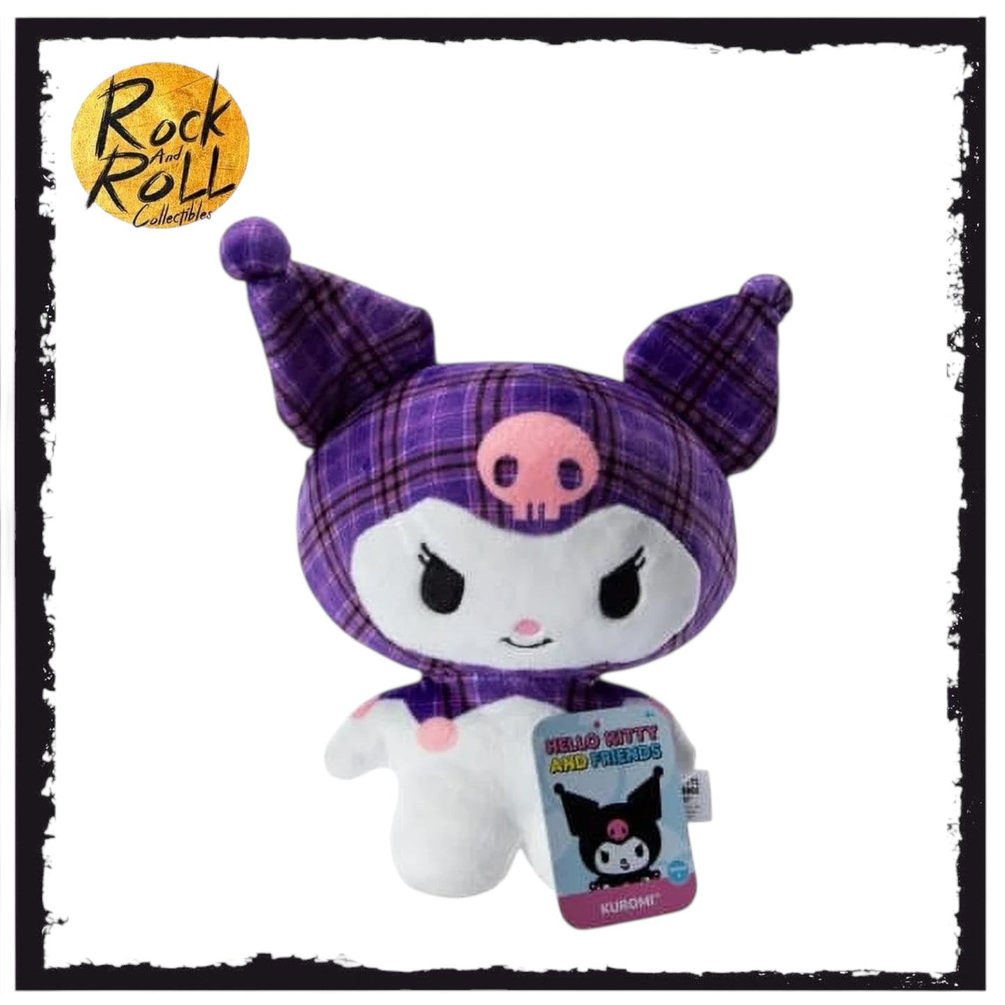 Hello Kitty Plaid Plush - Kuromi 9''