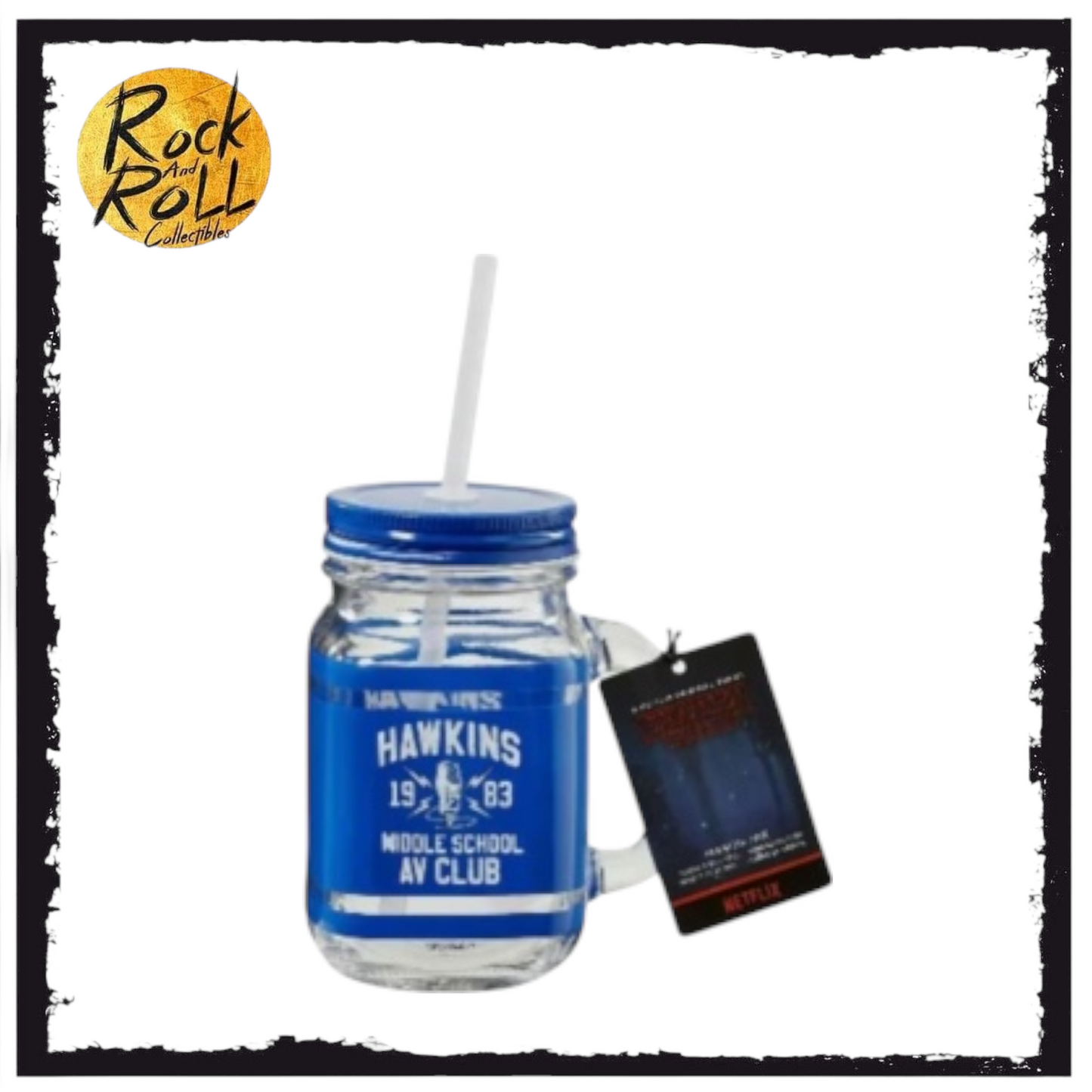 Stranger Things Hawkins Middle School Blue Mason Jar