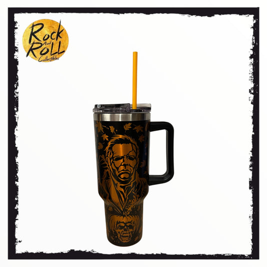 Spirit Halloween - Halloween Michael Myers Metallic Tumbler w/Straw 40oz