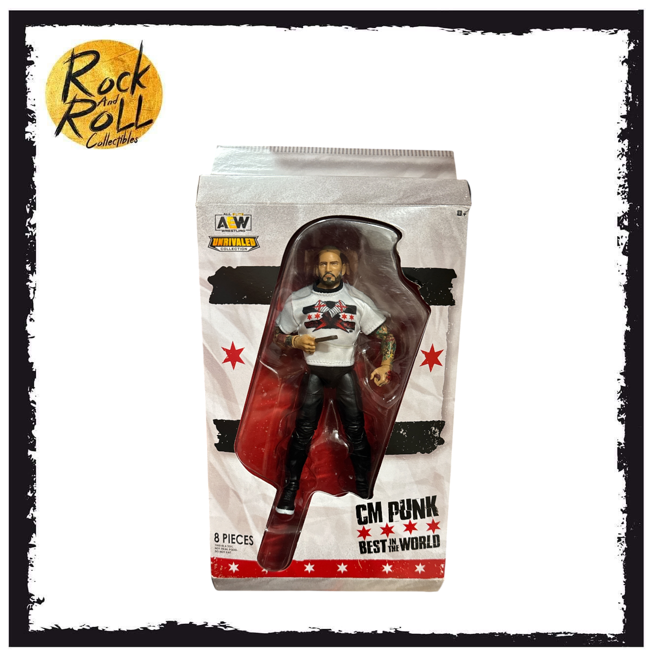 Box Damage - CM Punk AEW Unrivaled Collection Best In The World Ice Cream Action Figure