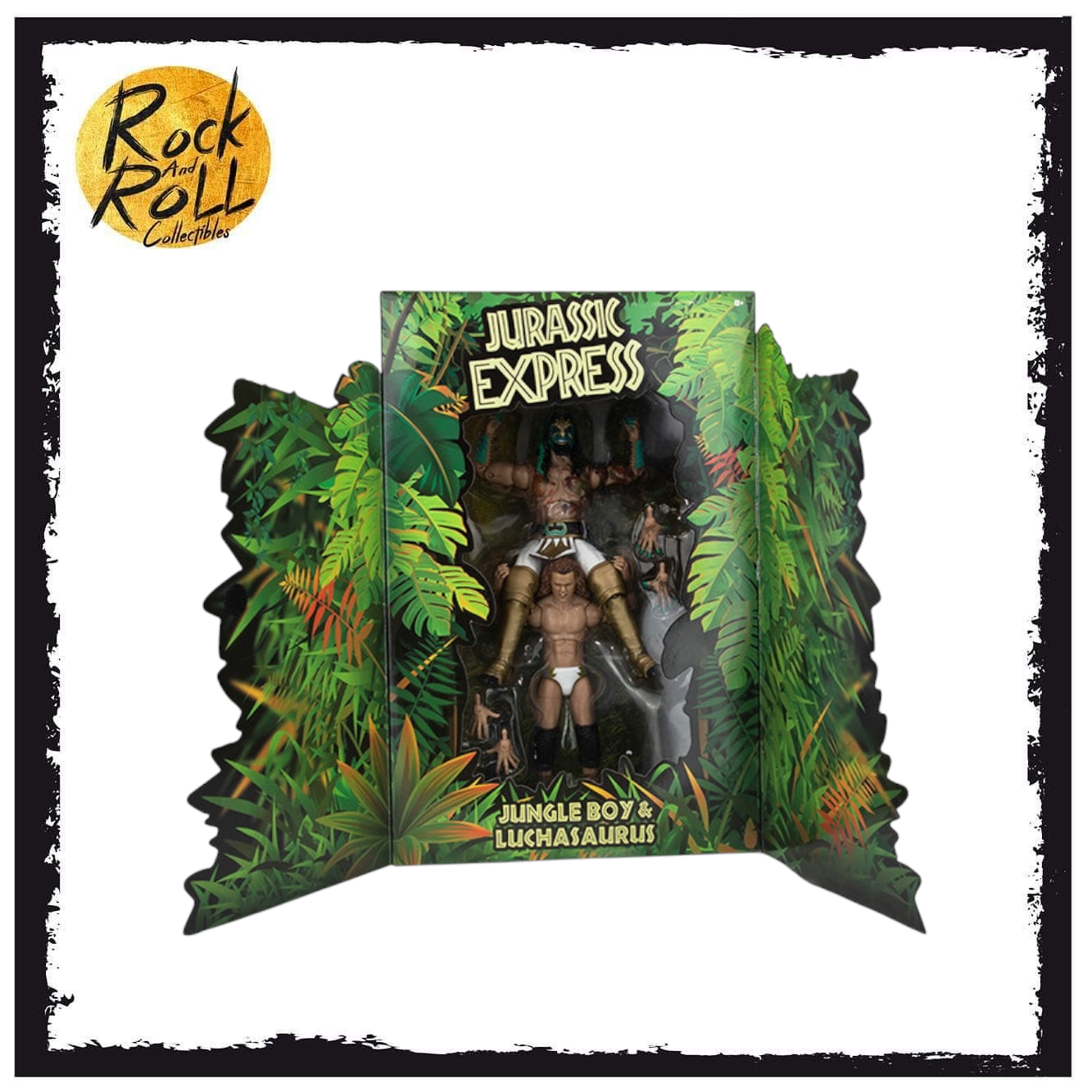 Ringside Collectibles Exclusive - AEW Jurassic Express Jungle Boy & Luchasaurus US Import (Variant)