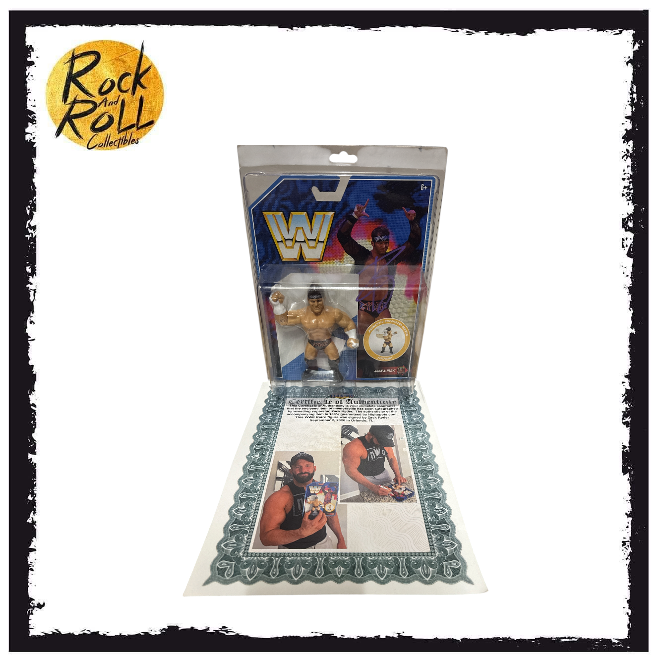 WWE Retro Zack Ryder Signed w/Highspots COA (In Protective Case)