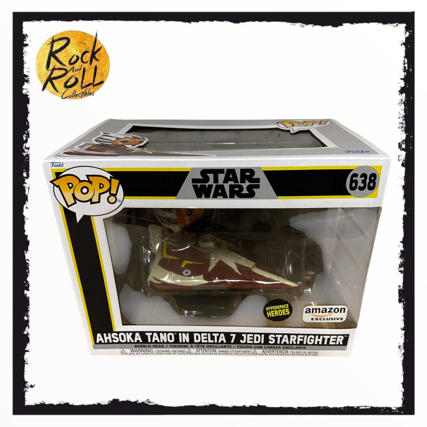 Star Wars - Ahsoka Tano in Delta 7 Jedi Starfighter Funko Pop! #638 Amazon Exclusive Hyperspace Heroes Sticker