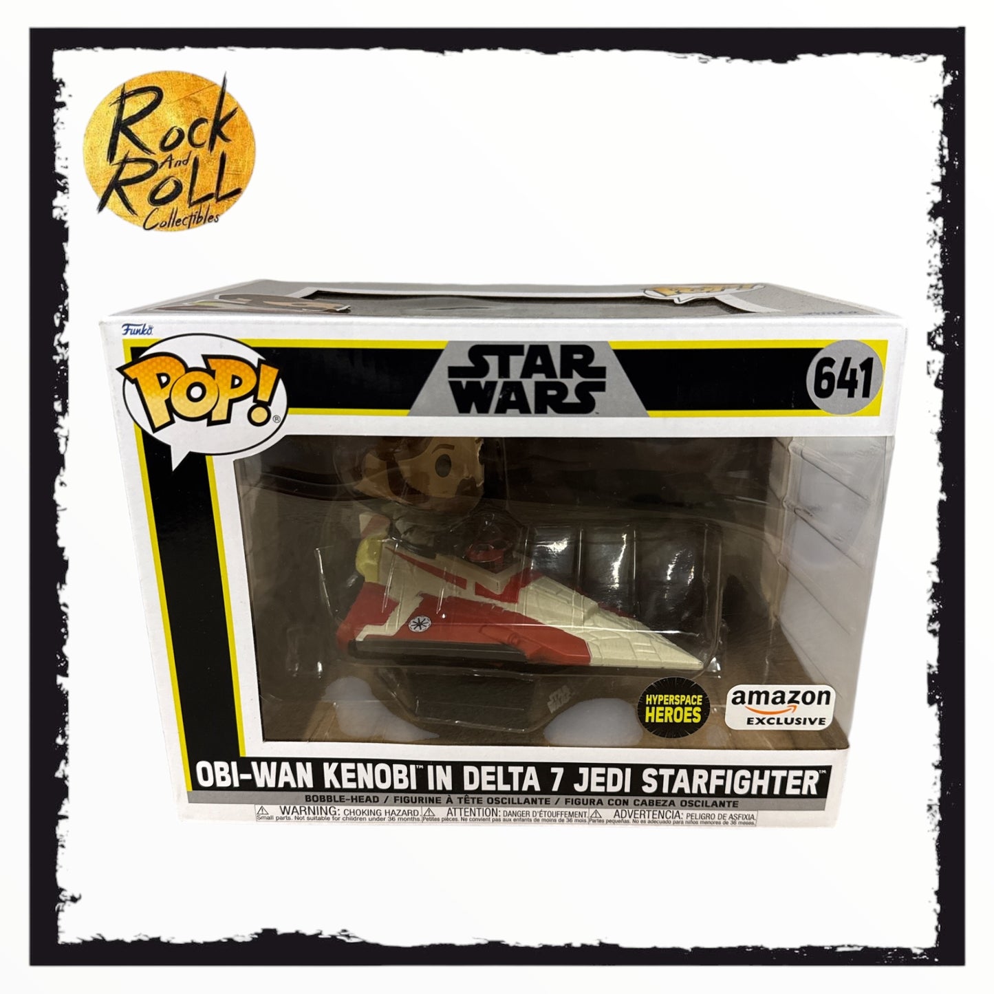 Star Wars - Obi-Wan Kenobi in Delta 7 Jedi Starfighter Funko Pop! #641 Amazon Exclusive Hyperspace Heroes Sticker