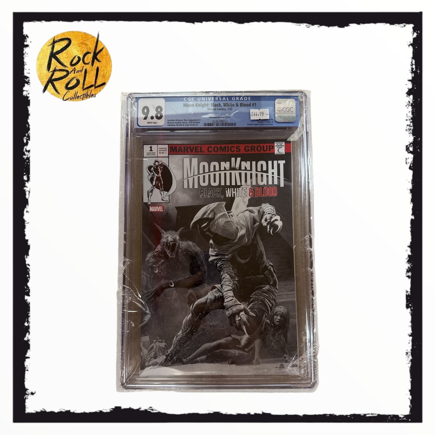 Marvel Comics 7/22 Moon Knight: Black, White & Blood #1 Barends Variant Cover CGC 9.8