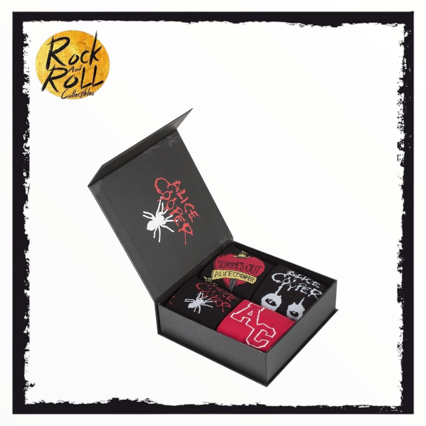 Mens Alice Cooper 4 Pack "Constrictor" Cotton Socks in Magnetic Gift Box (UK12-14/EUR46-49)