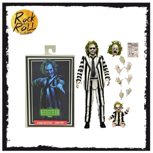 NECA Beetlejuice Beetlejuice Ultimate Striped Suit Beetlejuice 7”