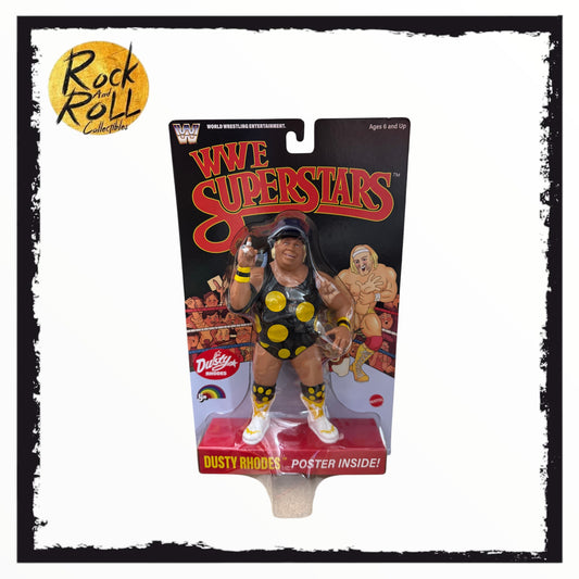 Damaged Card/Bubble - WWE LJN Superstars Dusty Rhodes 8" Retro Action Figure Black Card - US Import