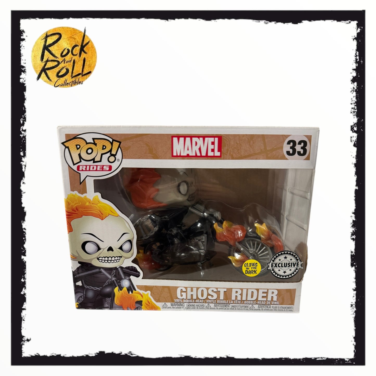 Marvel Ghost Rider Funko Pop! Rides #33 GITD Exclusive Conditon 7.5/10