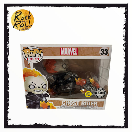 Marvel Ghost Rider Funko Pop! Rides #33 GITD Exclusive Conditon 7.5/10