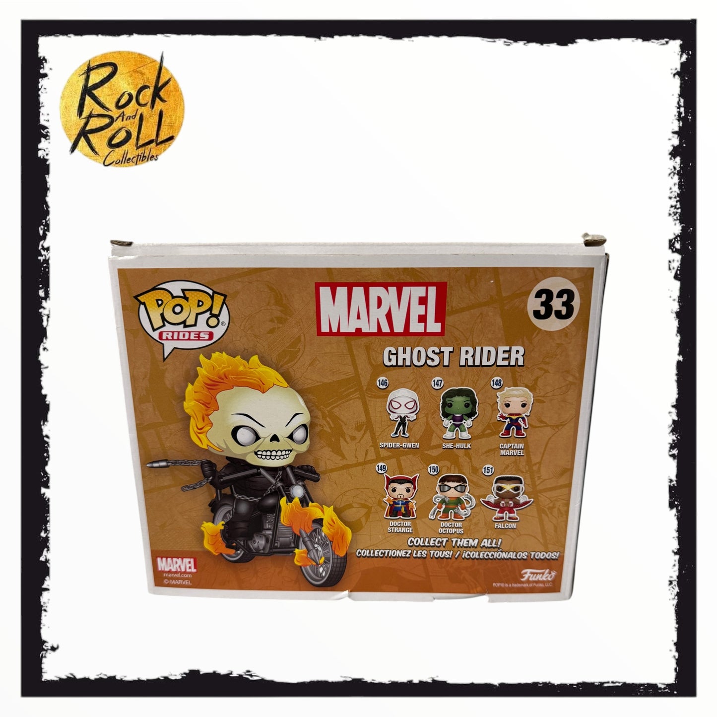 Marvel Ghost Rider Funko Pop! Rides #33 GITD Exclusive Conditon 7.5/10