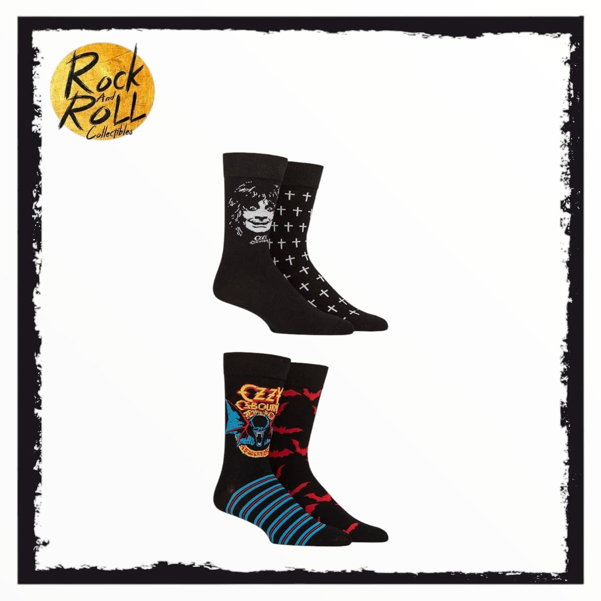 Mens Ozzy Osbourne 4 Pack "Blizzard Of Ozz" Cotton Socks in Magnetic Gift Box (UK6-11/EUR39-45)