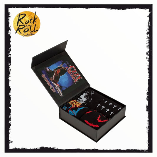 Mens Ozzy Osbourne 4 Pack "Blizzard Of Ozz" Cotton Socks in Magnetic Gift Box (UK6-11/EUR39-45)