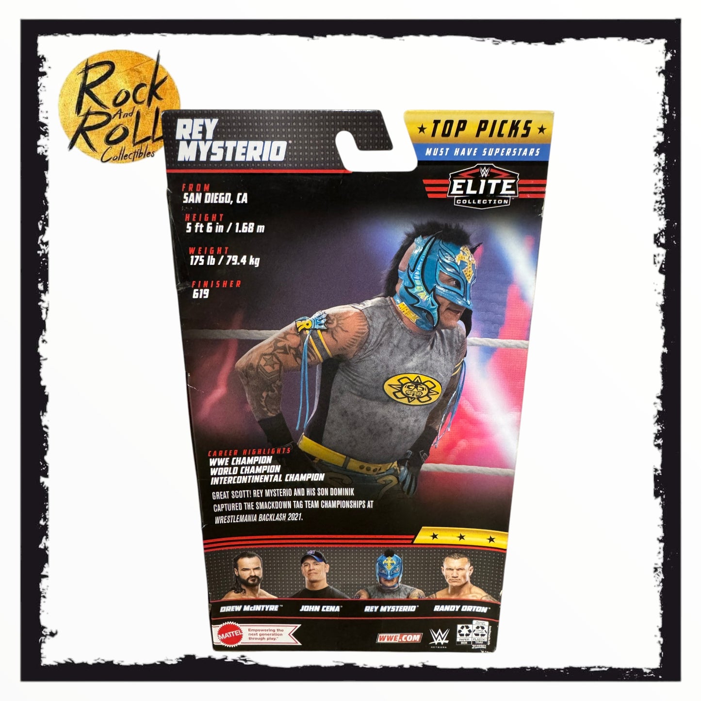Not Mint Packaging - WWE Elite Collection Top Picks 2022 Rey Mysterio US Import