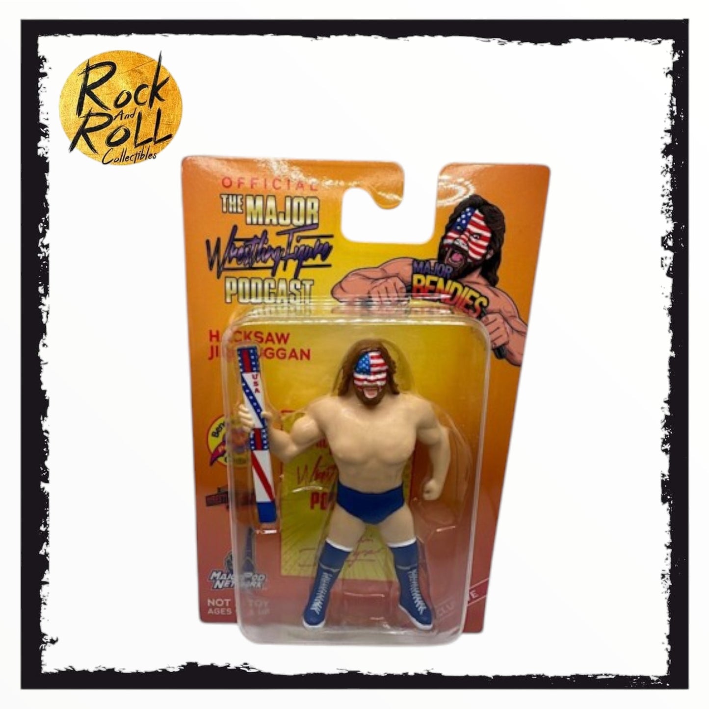 Damaged Card/Window - Major Wrestling Figure Podcast Hacksaw Jim Duggan Major Bendies