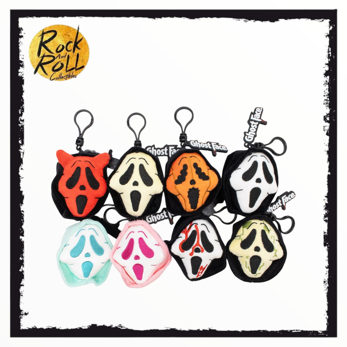 CultureFly Ghost Face Mystery Plush Bag Clip US Import (x1 Random Mystery Bag)
