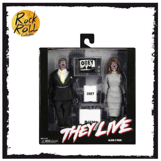 NECA They Live - Alien 8" Retro Clothed 2 Pack Action Figure