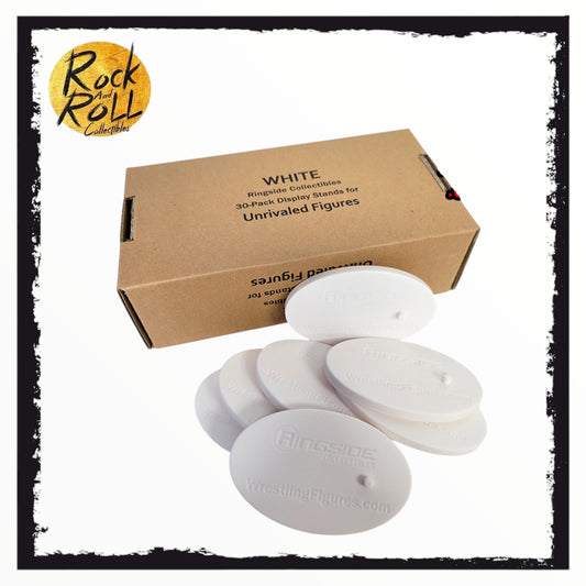 AEW Ringside Collectibles 30 Pack Display Stands for Unrivaled Figures (White)