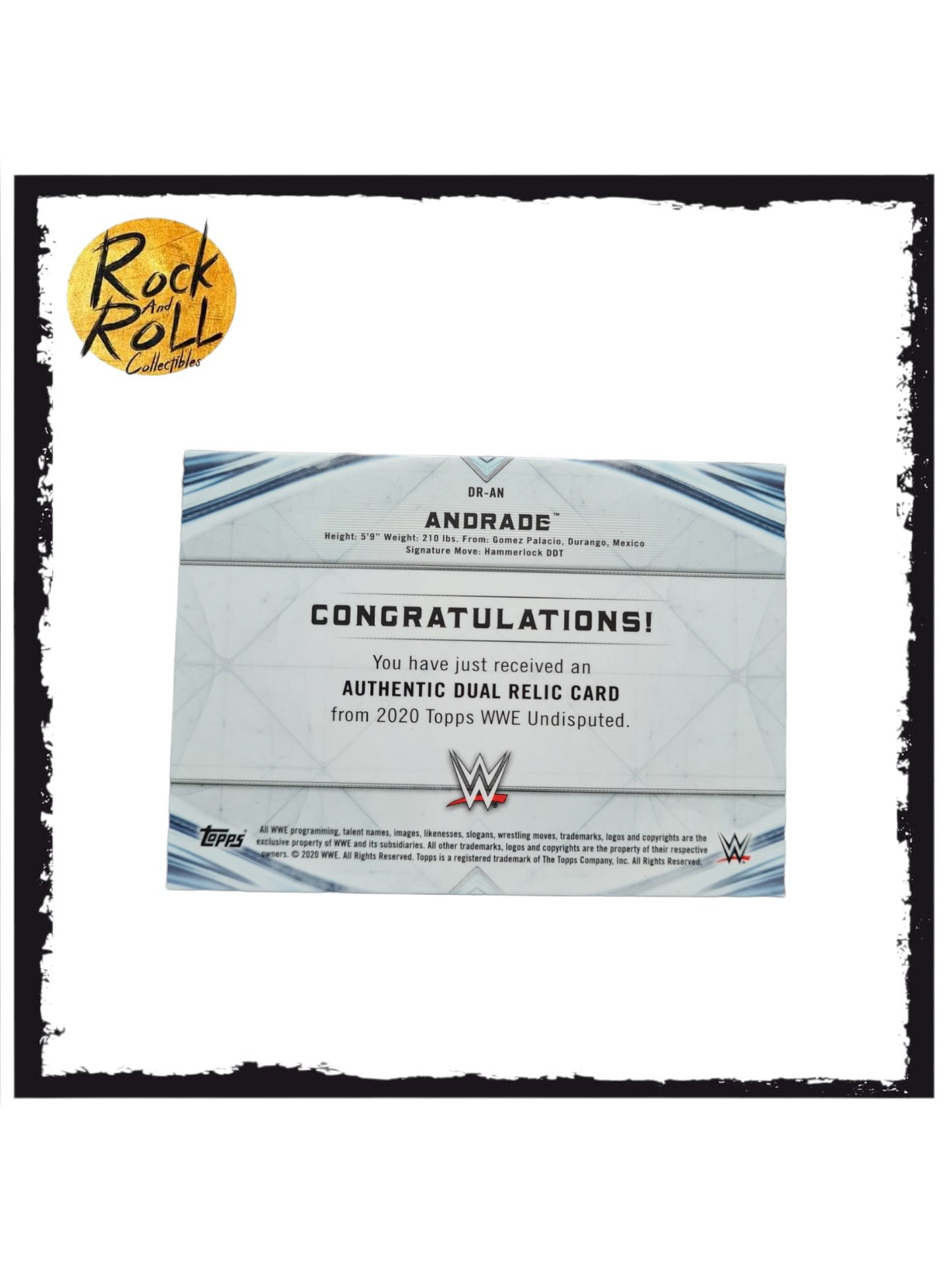 2020 Topps WWE Undisputed Dual Relic /99 Andrade Cien Almas Andrade #DR-AN