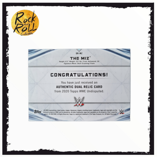 THE MIZ 2020 TOPPS WWE UNDISPUTED DUAL MAT & SHIRT RELIC Blue /25