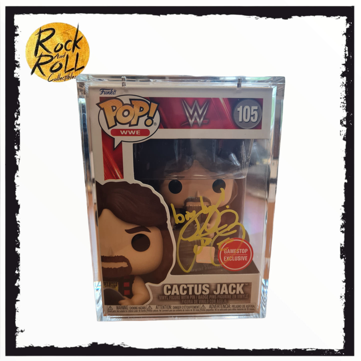 WWE Funko Pop! Cactus Jack #105 Gamestop Exclusive Signed by Mick Foley w/JSA COA