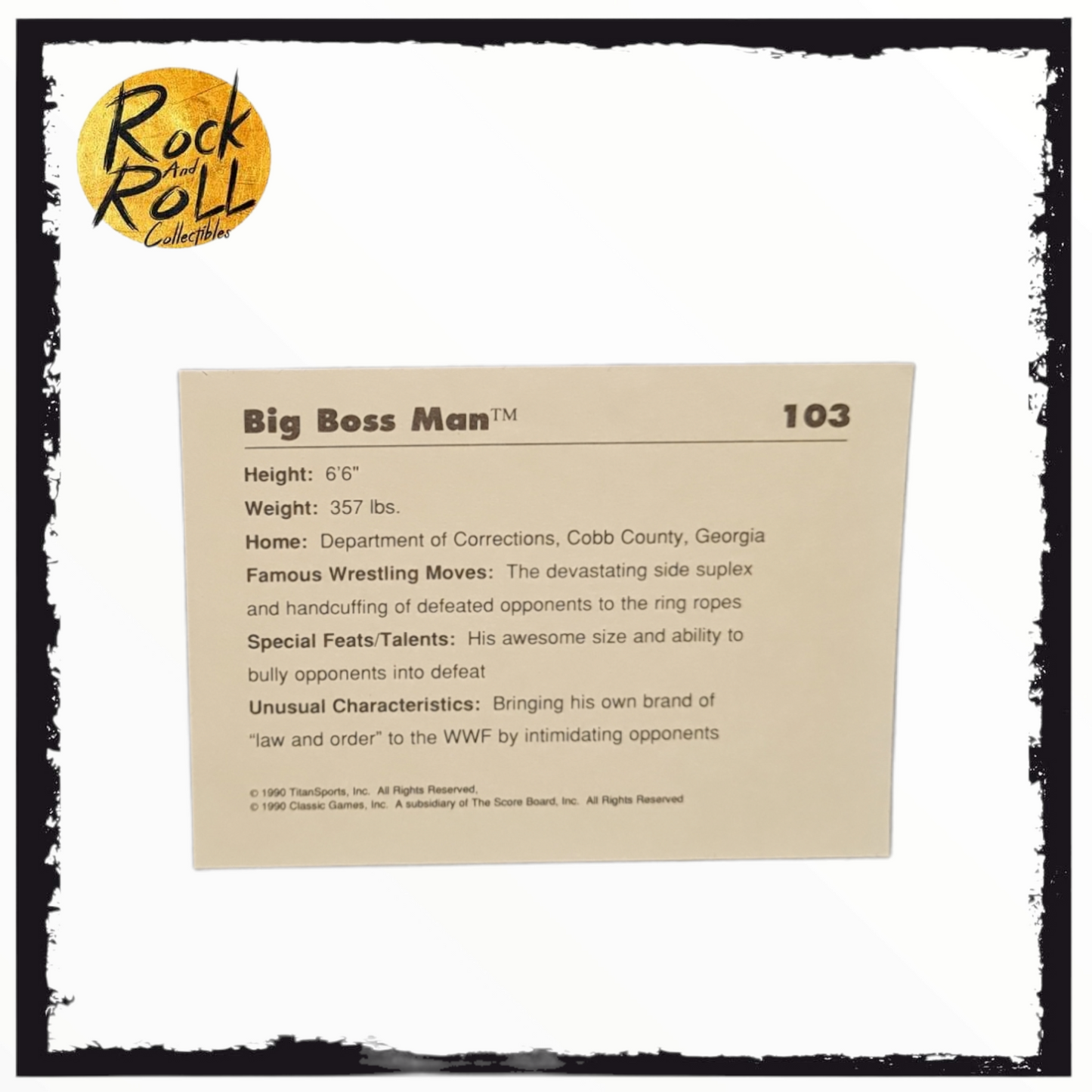 Big Boss Man Classic WWF 1990 Trading Card #103