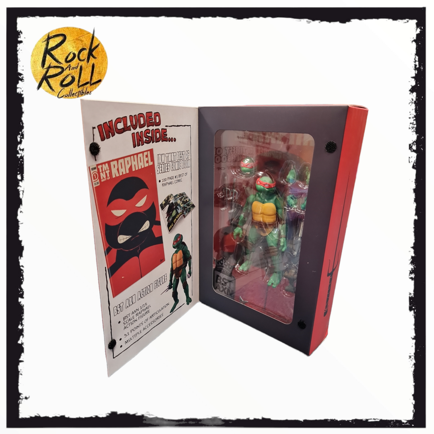 Teenage Mutant Ninja Turtles BST AXN Comic Book + Action Figure - Raphael