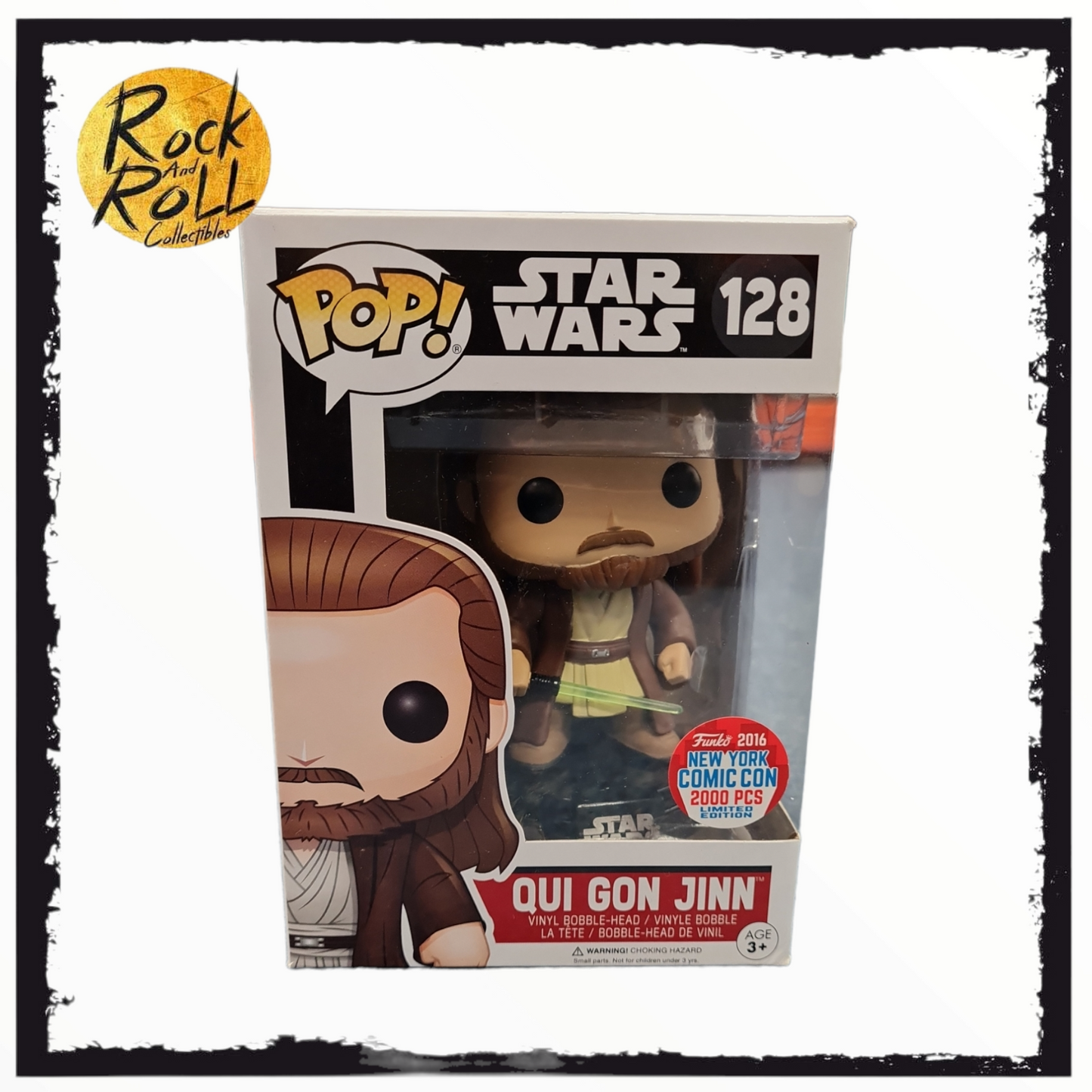 Star Wars - Qui Gon Jinn 2016 New York Comic Con Funko Pop #128 2000pcs Condition 8.5/10