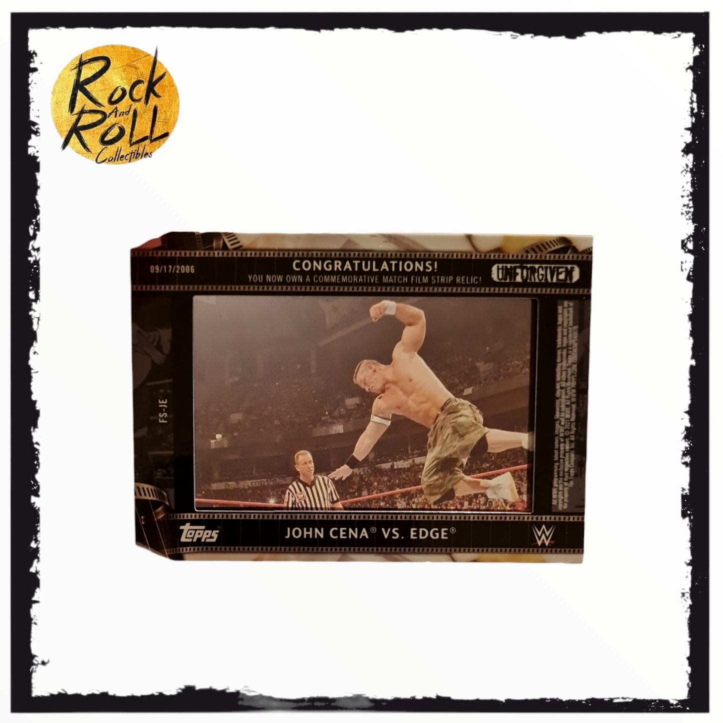 John Cena Vs Edge - Topps WWE 2021 - Film Strip Relic Card - 024/199 - Green