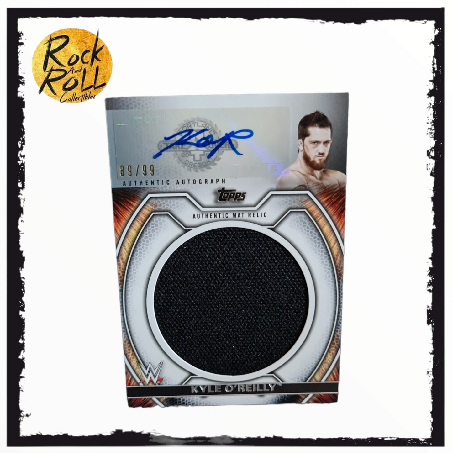 2021 Topps WWE Undisputed Kyle O'Reilly M-KR 2020 Takeover Mat Relic Auto #89/99