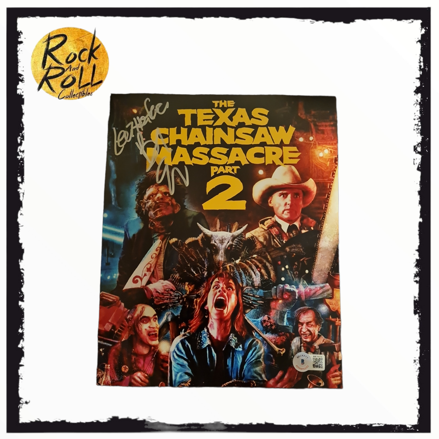 The Texas Chainsaw Massacre Part 2 Signed Print by Bob Elmore w/Beckett COA