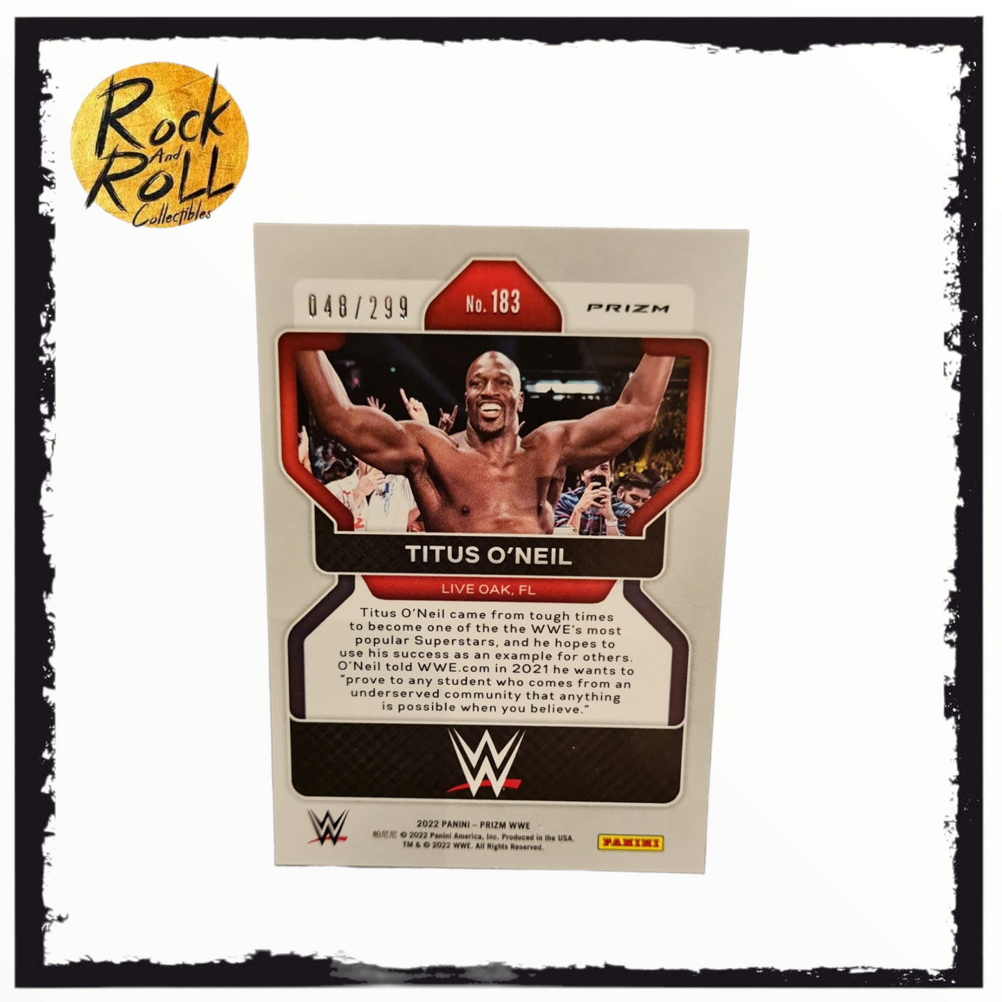 Titus O'Neil 2022 WWE Panini Prizm Red Refractor 48/299 #183