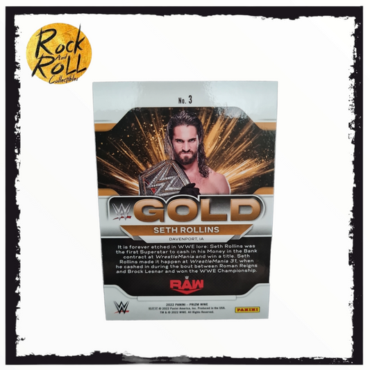 2022 Panini Prizm WWE Seth Rollins Gold Insert Card #3
